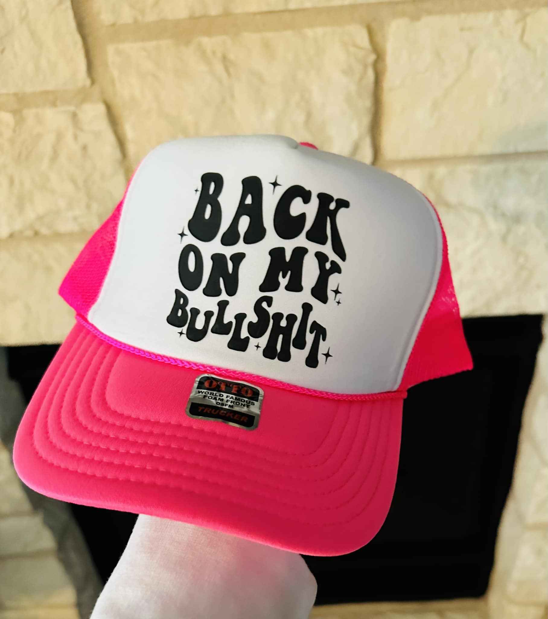 Back on My Bullshit DTF Printed Trucker Hat