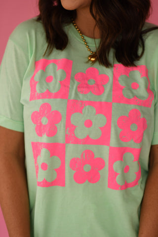 RTS Checkered Flowers Tee