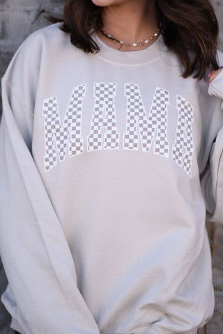 Neutral Checkered MAMA sweatshirt/Tee