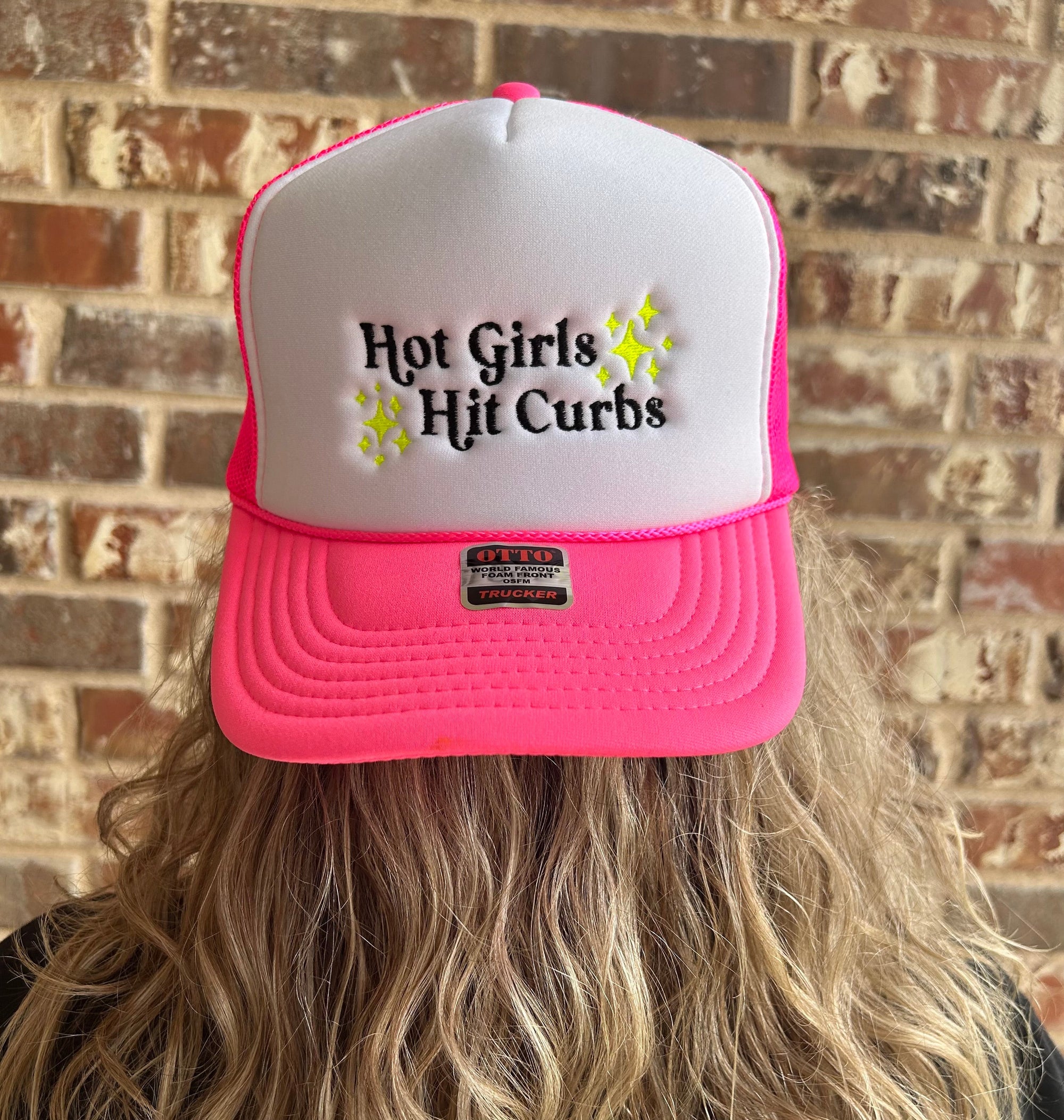 Hot Girls Hit Curbs Embroidered Trucker Hat