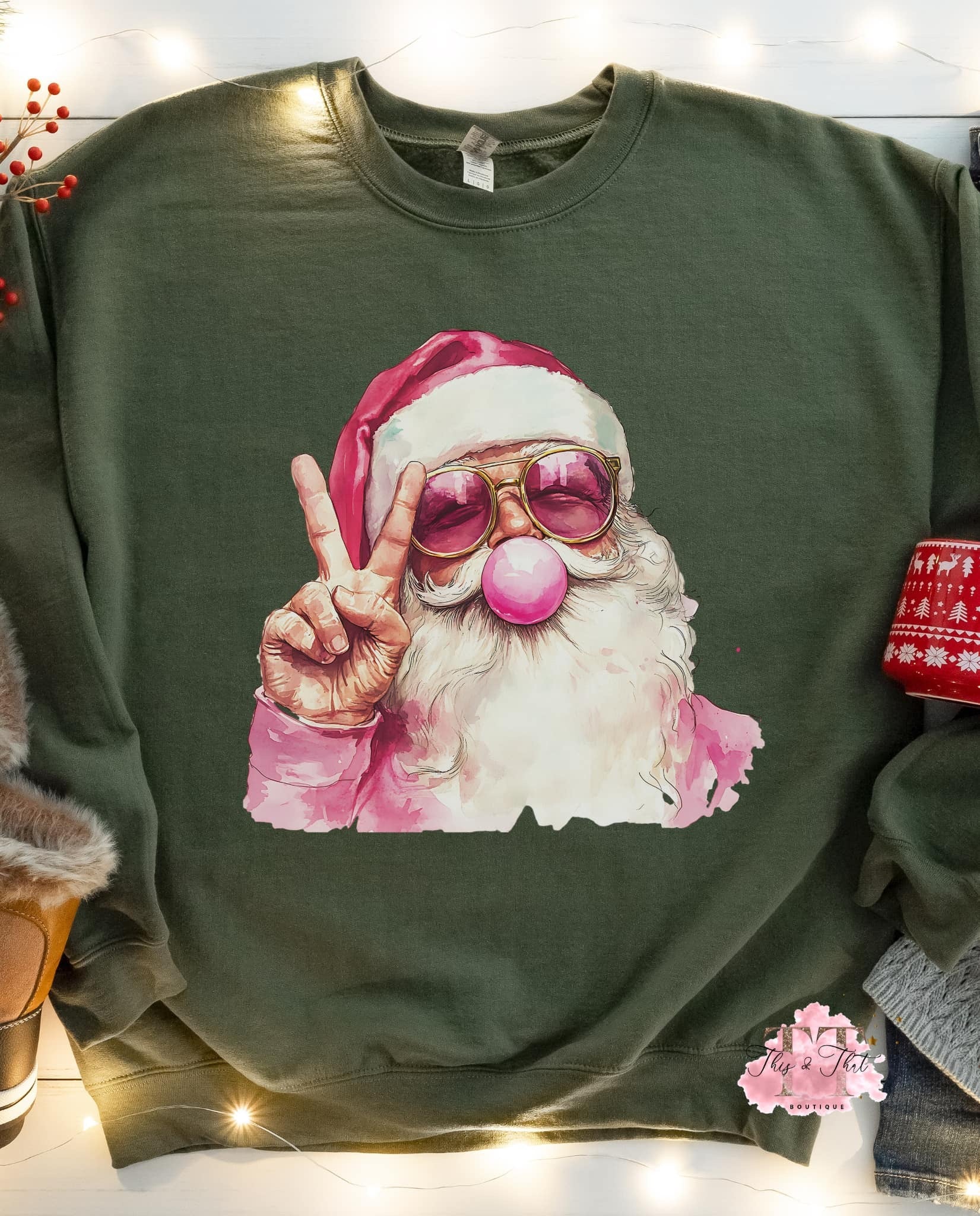 Santa Peace Sign