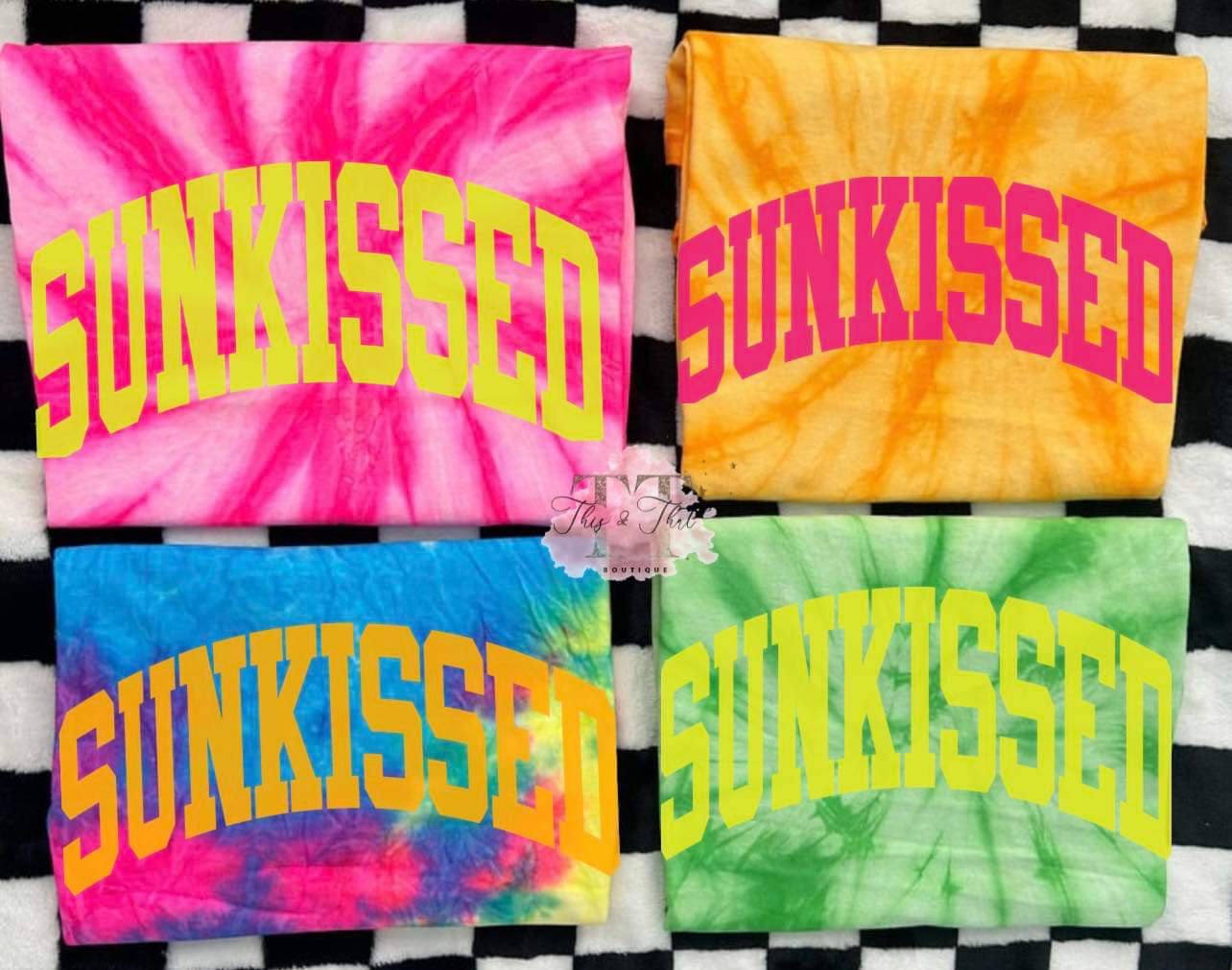 Sunkissed in colorful Letters