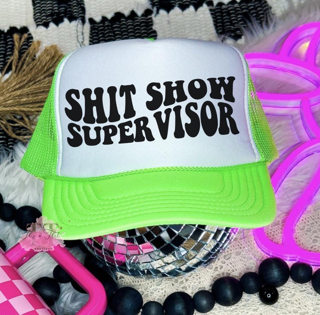 Shit Show Supervisor DTF Printed Trucker Hat