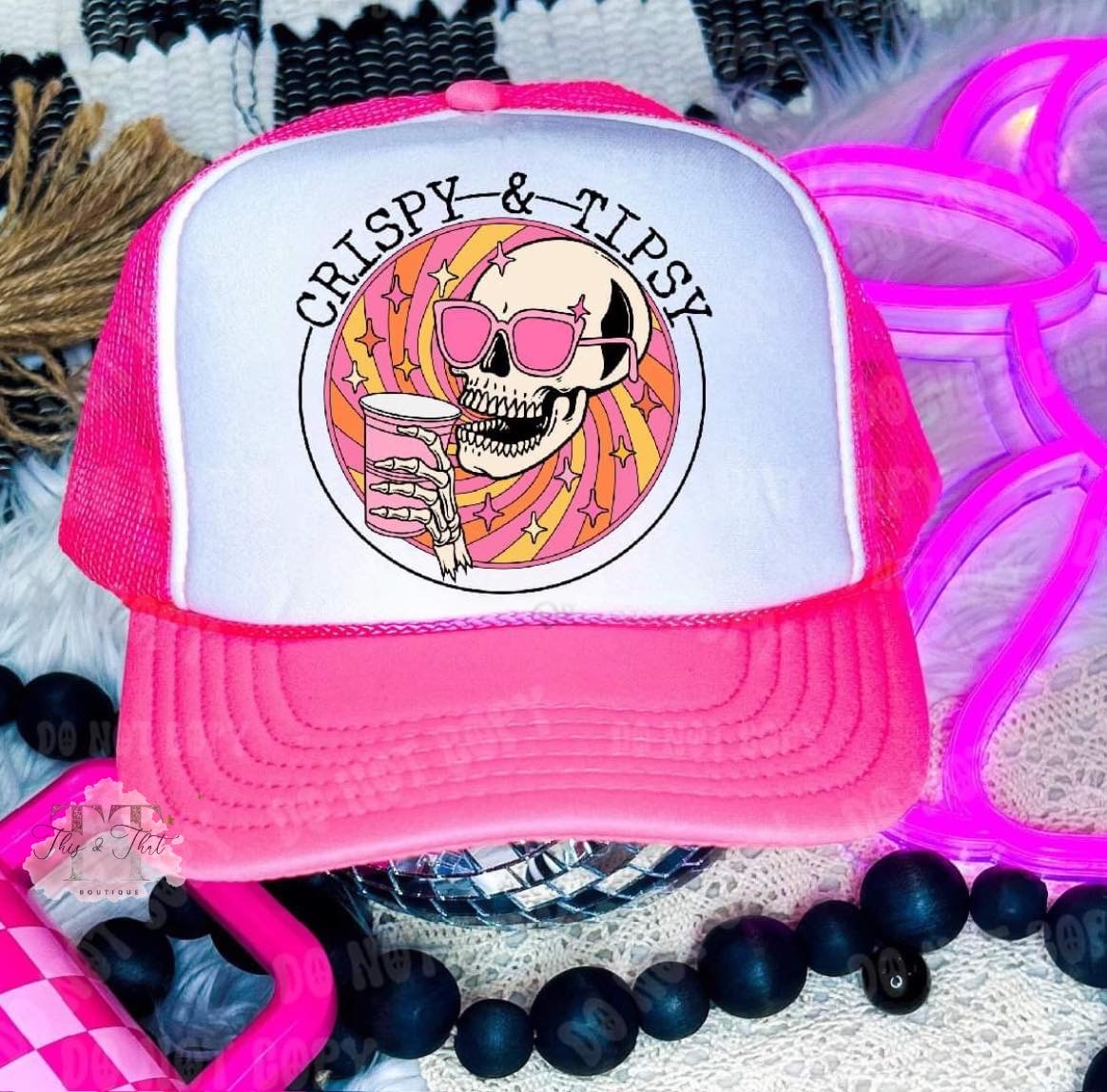 Crispy & Tipsy DTF Printed Trucker Hat