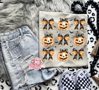 Pumpkins & Bows on Gildan Sand