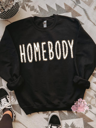 Homebody on Black Sweatshirt