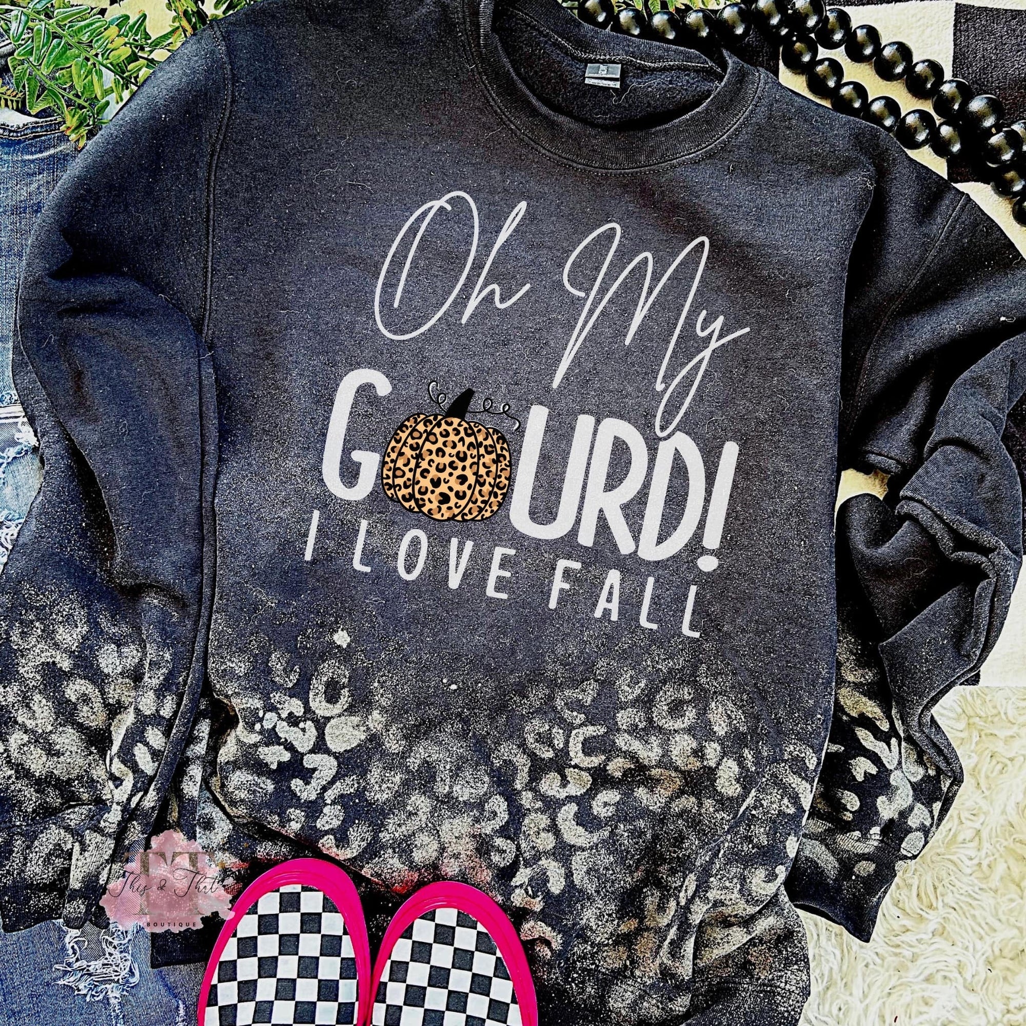 Oh My Gourd on a Charcoal Sweatshirt