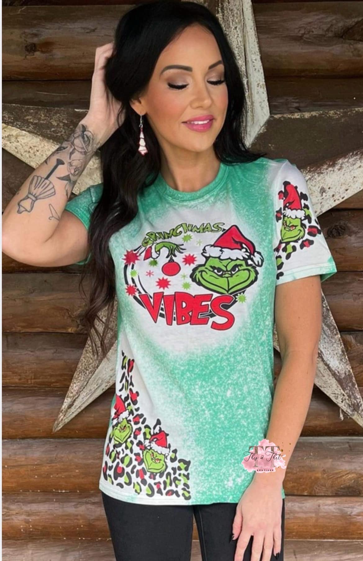 Grinchmas Vibes Bleached Tee