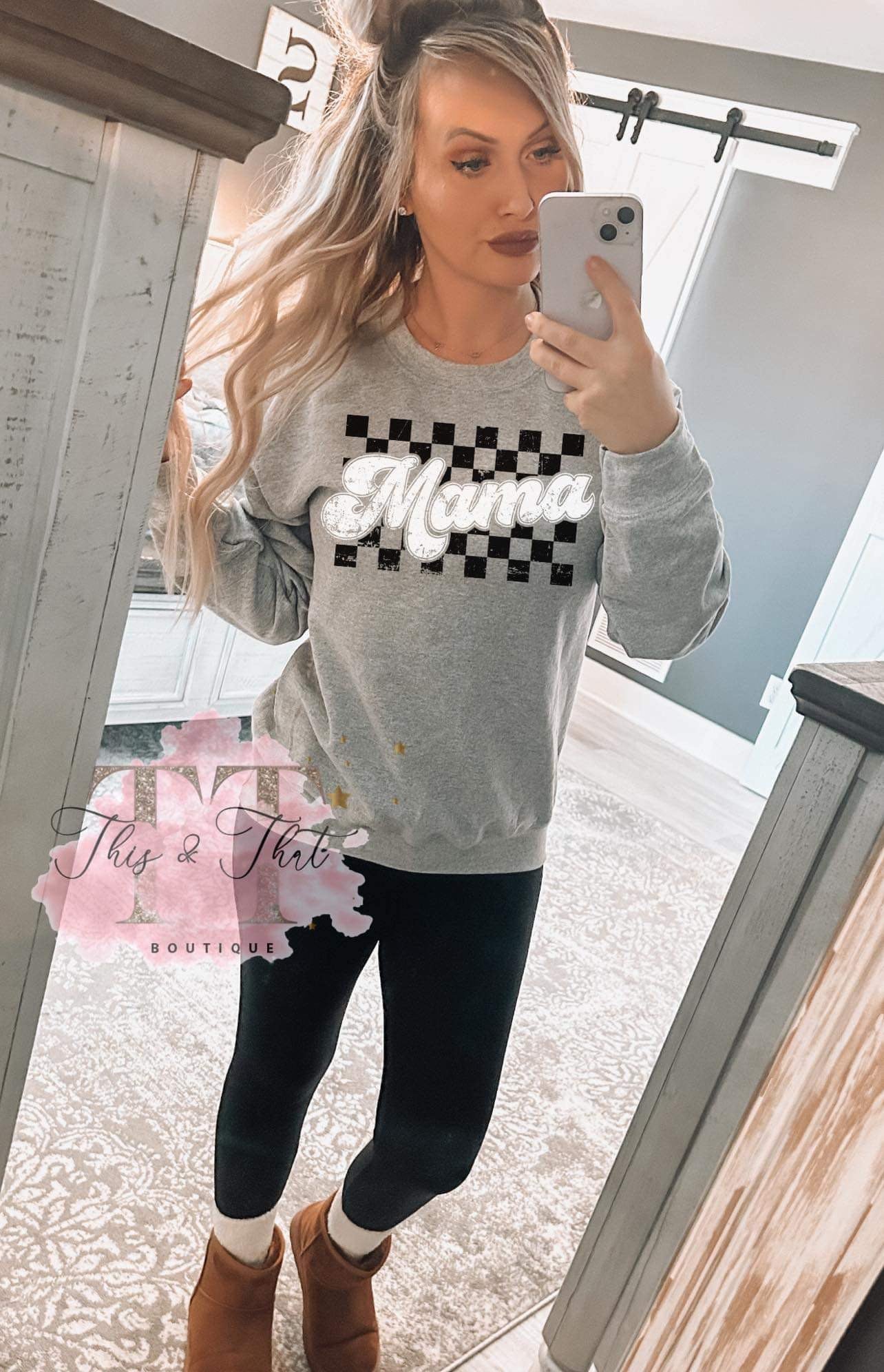 Checkered Mama Sweatshirt