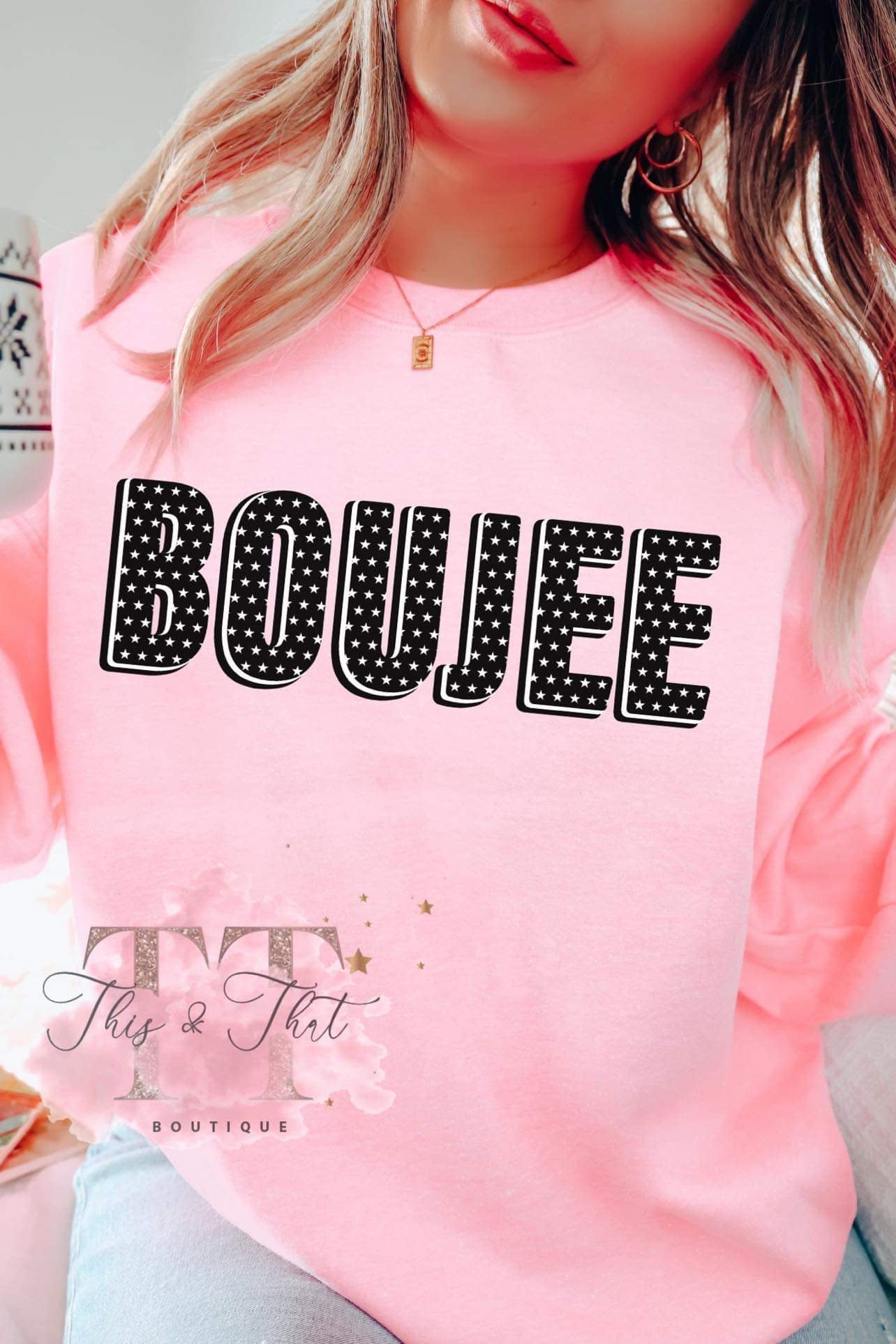 Boujee on Light Pink Sweatshirt