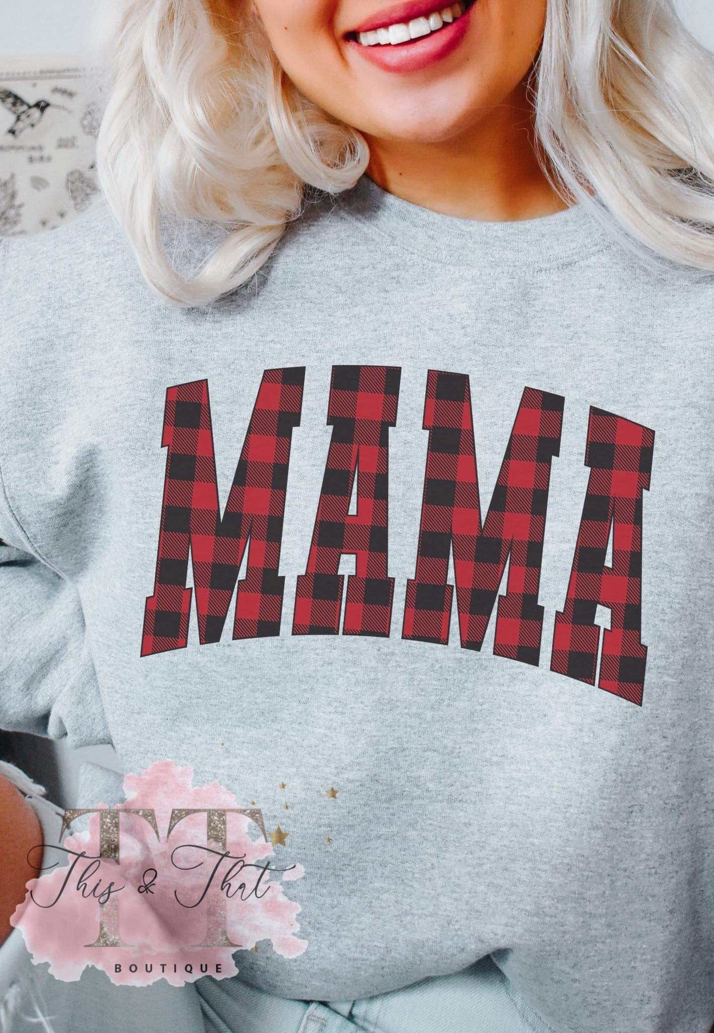 Buffalo Plaid Mama Sweatshirt