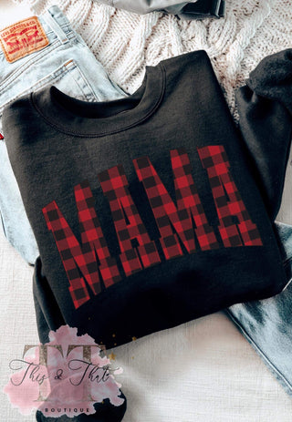 Buffalo Plaid Mama Sweatshirt