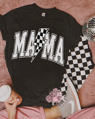 Mama Checkered Lightning Bolt