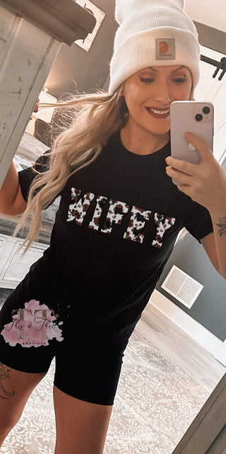 Cow Print Wifey Tee