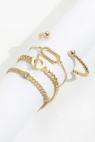 Gold 4 Piece Bracelet Set