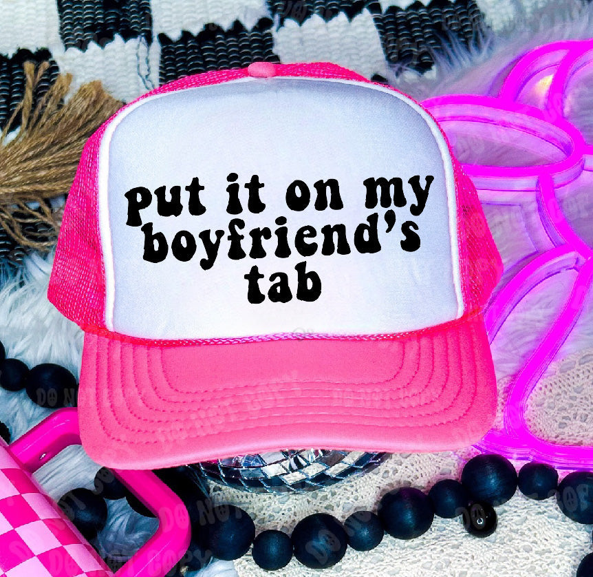 Boyfriend's Tab DTF Printed Trucker Hat