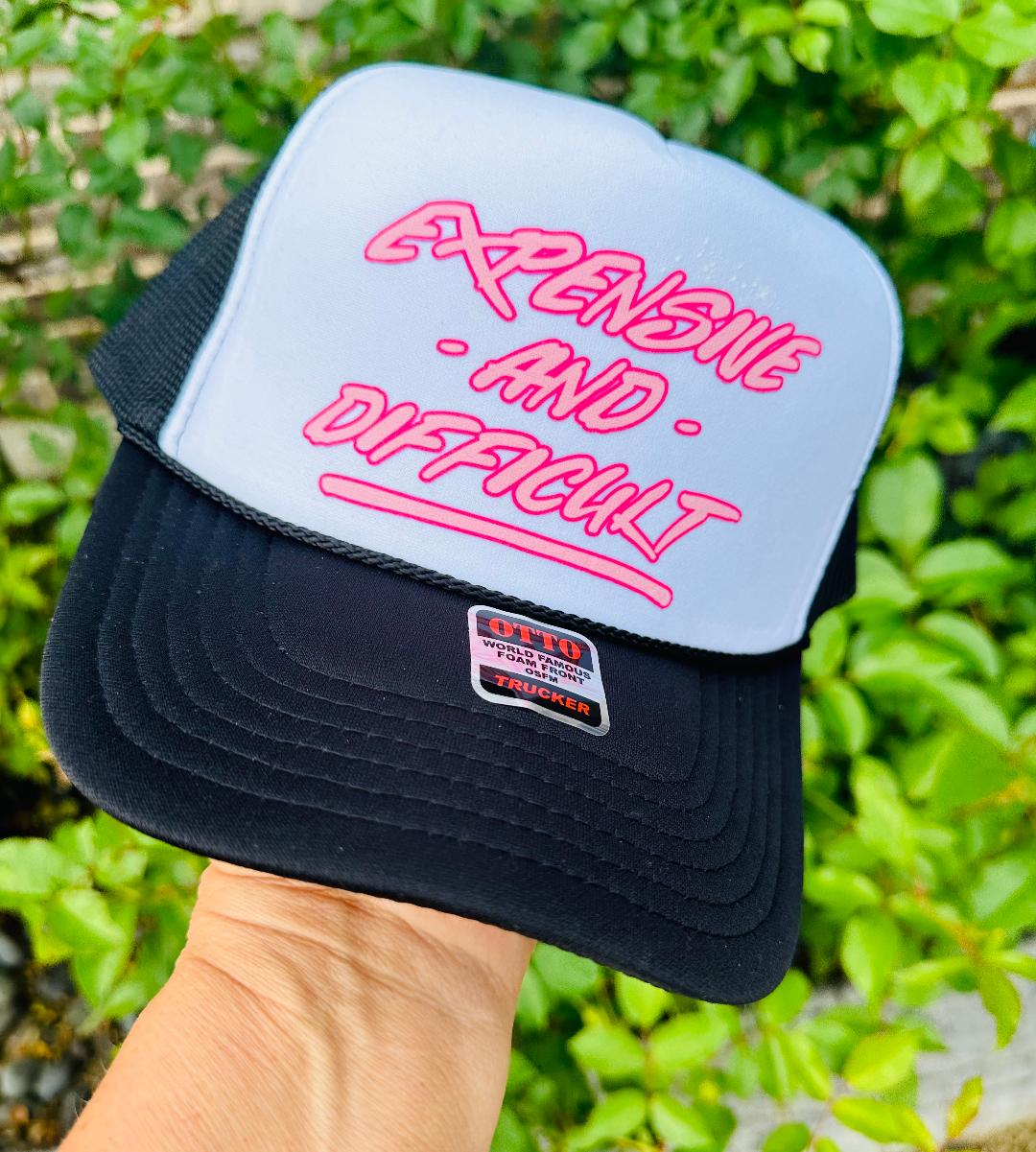 Expensive and Difficult DTF Printed Trucker Hat