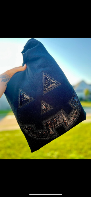 sequin pumpkin Face pullover
